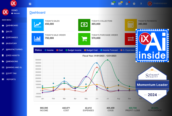 iX ERP AI Inside - momentum leader award 2024